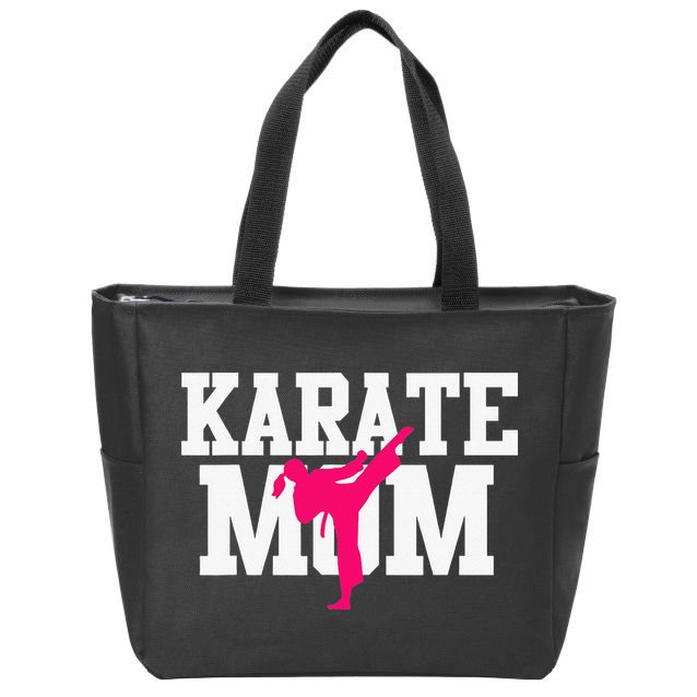 Karate Mom Mother's Day Martial Arts Kickboxing Taekwondo Zip Tote Bag