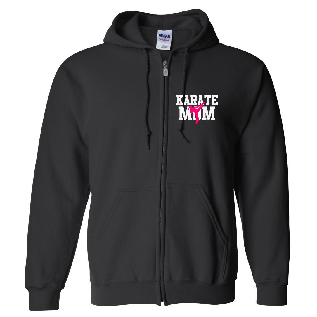 Karate Mom Mother's Day Martial Arts Kickboxing Taekwondo Full Zip Hoodie