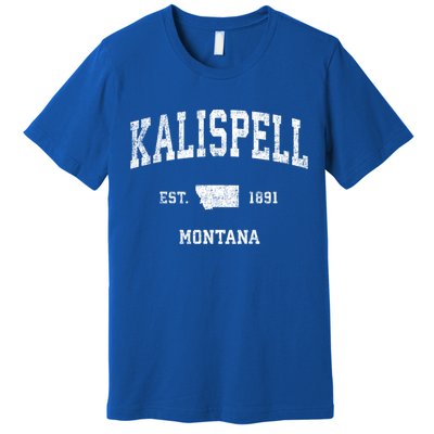 Kalispell Montana Mt Vintage Athletic Sports Design Cute Gift Premium T-Shirt