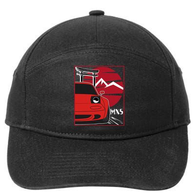 Kawaii Mx5 Na Red Japanese 90s Tuning Racing Sports Car 7-Panel Snapback Hat