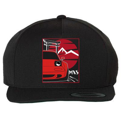 Kawaii Mx5 Na Red Japanese 90s Tuning Racing Sports Car Wool Snapback Cap