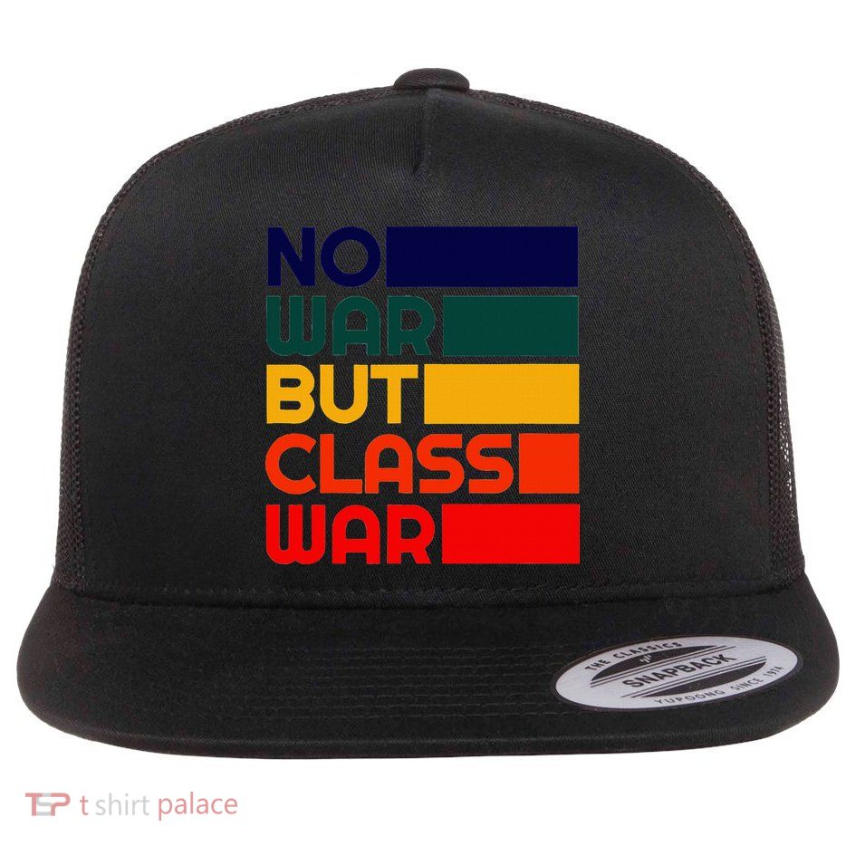 Karl Marx No War But Class War Radical Leftist Flat Bill Trucker Hat