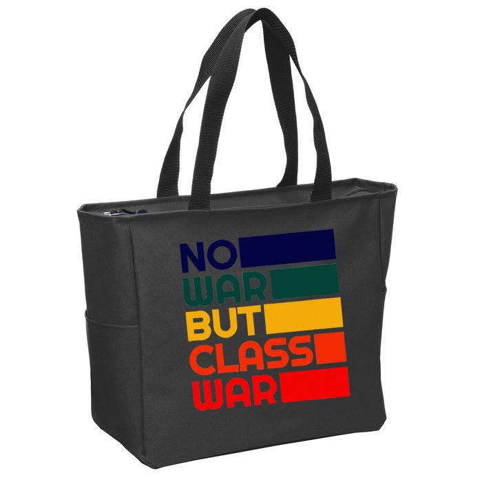 Karl Marx No War But Class War Radical Leftist Zip Tote Bag