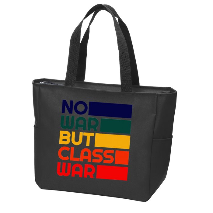 Karl Marx No War But Class War Radical Leftist Zip Tote Bag