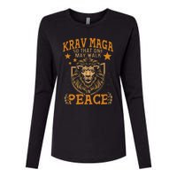 Krav Maga One May Walk In Peace Israeli Self Defense Mma Womens Cotton Relaxed Long Sleeve T-Shirt