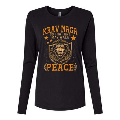 Krav Maga One May Walk In Peace Israeli Self Defense Mma Womens Cotton Relaxed Long Sleeve T-Shirt