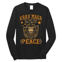 Krav Maga One May Walk In Peace Israeli Self Defense Mma Long Sleeve Shirt