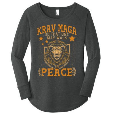 Krav Maga One May Walk In Peace Israeli Self Defense Mma Women's Perfect Tri Tunic Long Sleeve Shirt