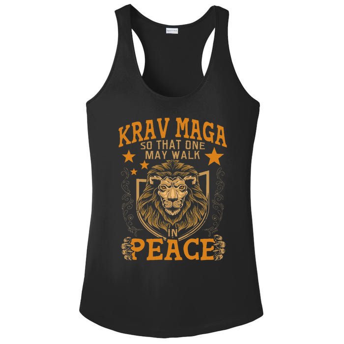 Krav Maga One May Walk In Peace Israeli Self Defense Mma Ladies PosiCharge Competitor Racerback Tank