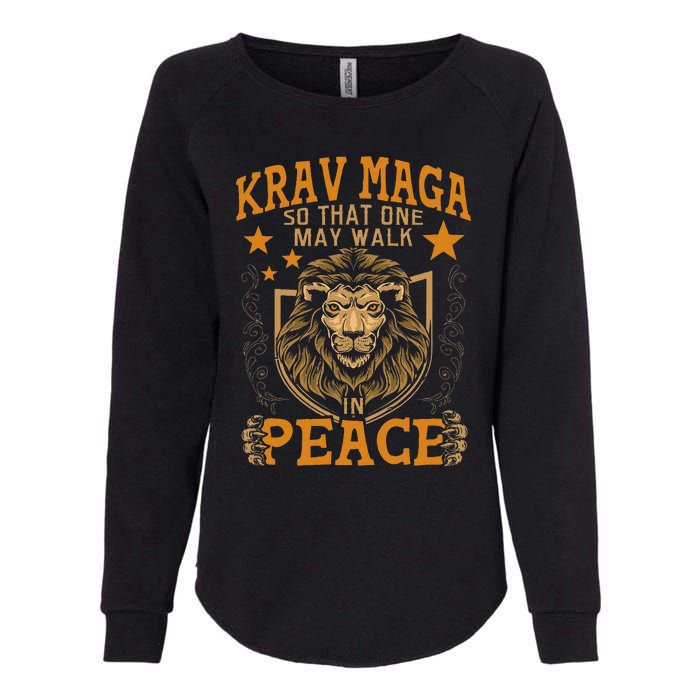 Krav Maga One May Walk In Peace Israeli Self Defense Mma Womens California Wash Sweatshirt