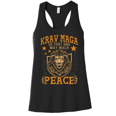 Krav Maga One May Walk In Peace Israeli Self Defense Mma Women's Racerback Tank