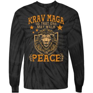 Krav Maga One May Walk In Peace Israeli Self Defense Mma Tie-Dye Long Sleeve Shirt