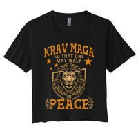 Krav Maga One May Walk In Peace Israeli Self Defense Mma Women's Crop Top Tee