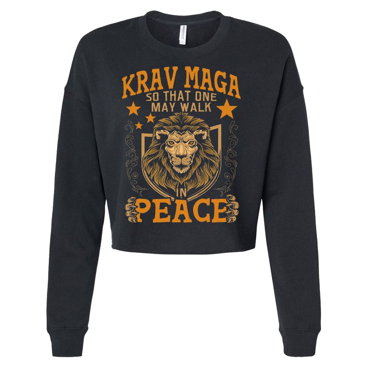 Krav Maga One May Walk In Peace Israeli Self Defense Mma Cropped Pullover Crew