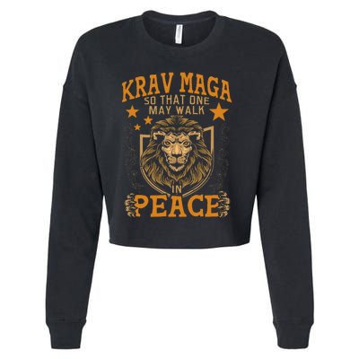 Krav Maga One May Walk In Peace Israeli Self Defense Mma Cropped Pullover Crew