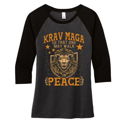 Krav Maga One May Walk In Peace Israeli Self Defense Mma Women's Tri-Blend 3/4-Sleeve Raglan Shirt