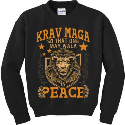 Krav Maga One May Walk In Peace Israeli Self Defense Mma Kids Sweatshirt