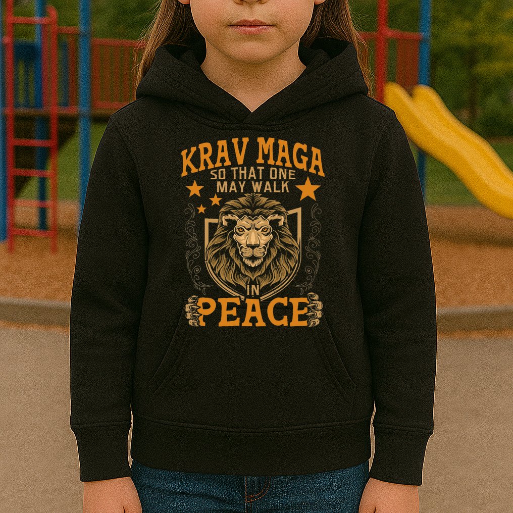 Krav Maga One May Walk In Peace Israeli Self Defense Mma Kids Hoodie