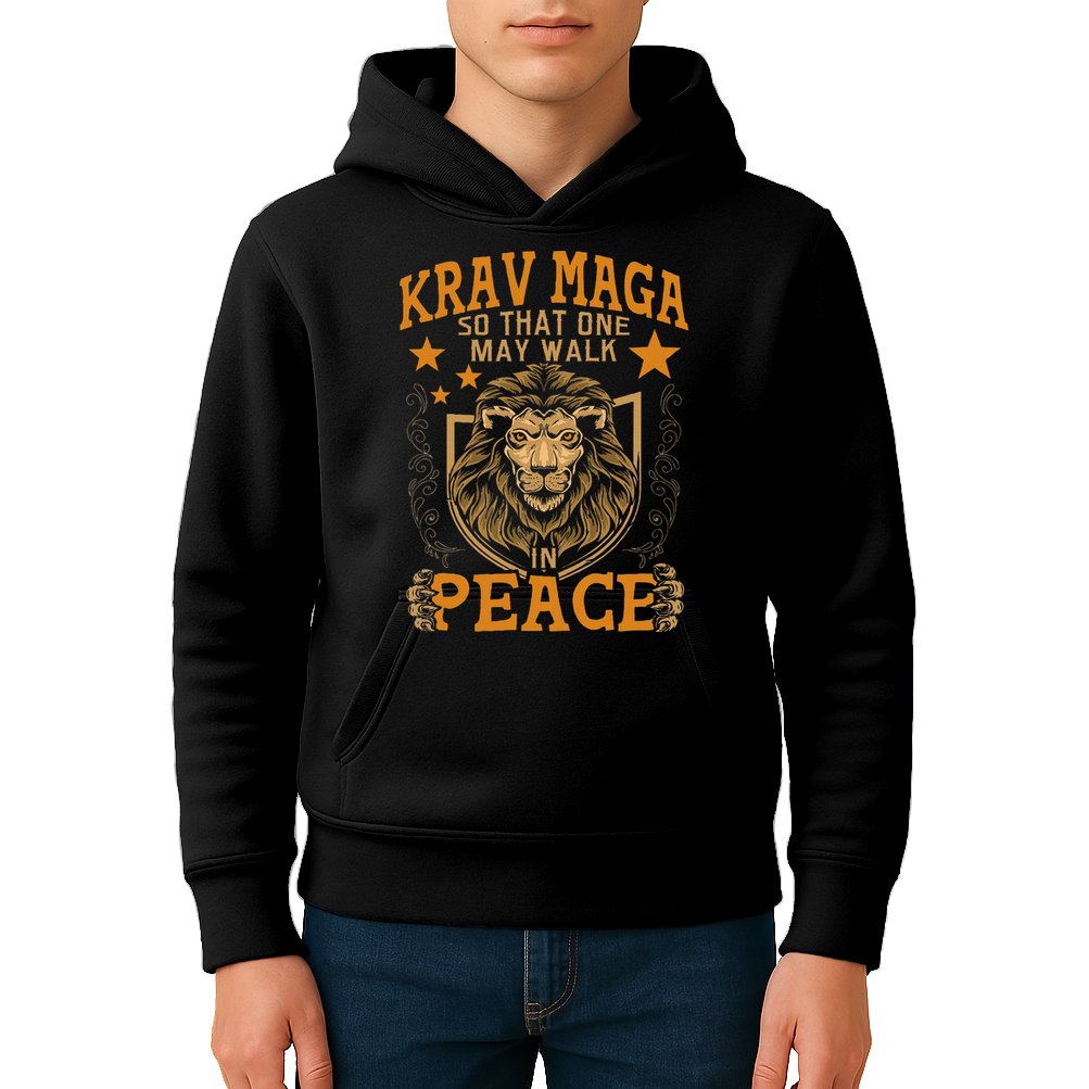 Krav Maga One May Walk In Peace Israeli Self Defense Mma Kids Hoodie