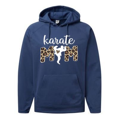 Karate Mama Proud Karate Mom Karate Mother Funny Gift Performance Fleece Hoodie