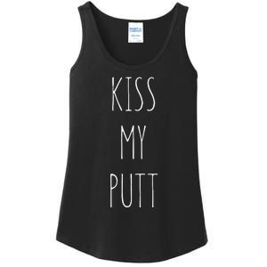 Kiss My Putt Funny Cute Golf Joke dad Ladies Essential Tank