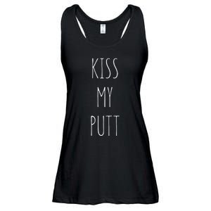 Kiss My Putt Funny Cute Golf Joke dad Ladies Essential Flowy Tank