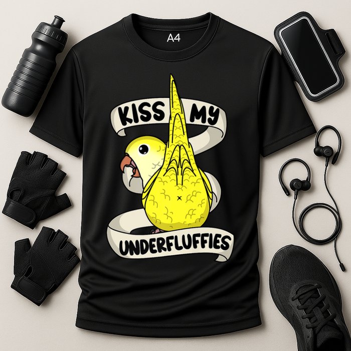 Kisss My Parrot Underfluffies I Yellow Monk Parakeet Quaker Cooling Performance Crew T-Shirt