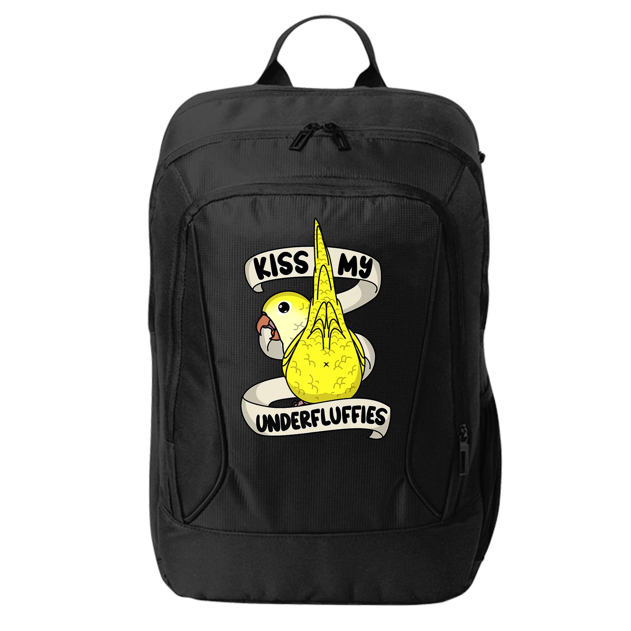 Kisss My Parrot Underfluffies I Yellow Monk Parakeet Quaker City Backpack