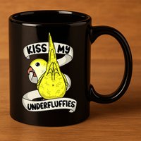 Kisss My Parrot Underfluffies I Yellow Monk Parakeet Quaker 11oz C Handle Ceramic Mug