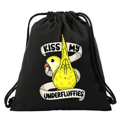 Kisss My Parrot Underfluffies I Yellow Monk Parakeet Quaker Drawstring Bag