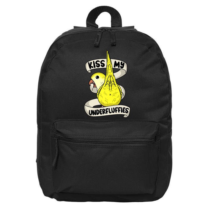 Kisss My Parrot Underfluffies I Yellow Monk Parakeet Quaker 16 in Basic Backpack