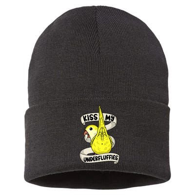 Kisss My Parrot Underfluffies I Yellow Monk Parakeet Quaker Sustainable Knit Beanie