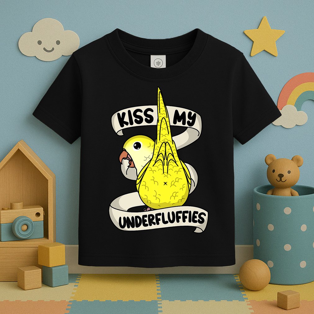 Kisss My Parrot Underfluffies I Yellow Monk Parakeet Quaker Toddler T-Shirt