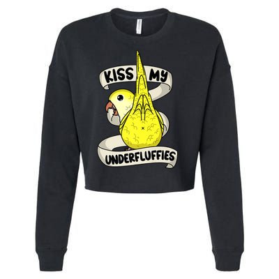 Kisss My Parrot Underfluffies I Yellow Monk Parakeet Quaker Cropped Pullover Crew