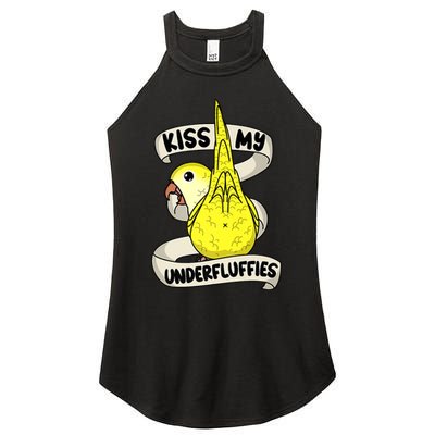 Kisss My Parrot Underfluffies I Yellow Monk Parakeet Quaker Women's Perfect Tri Rocker Tank