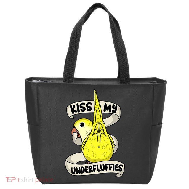 Kisss My Parrot Underfluffies I Yellow Monk Parakeet Quaker Zip Tote Bag