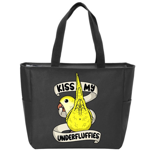 Kisss My Parrot Underfluffies I Yellow Monk Parakeet Quaker Zip Tote Bag