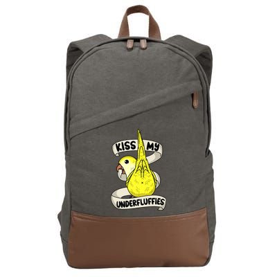 Kisss My Parrot Underfluffies I Yellow Monk Parakeet Quaker Cotton Canvas Backpack