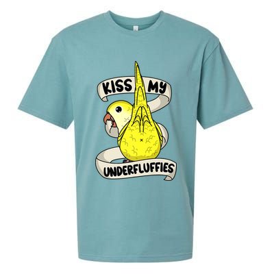 Kisss My Parrot Underfluffies I Yellow Monk Parakeet Quaker Sueded Cloud Jersey T-Shirt