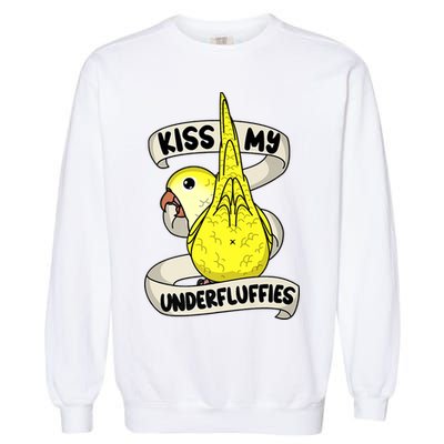 Kisss My Parrot Underfluffies I Yellow Monk Parakeet Quaker Garment-Dyed Sweatshirt
