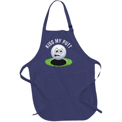 Kiss My Putt Funny Golf Ball Sarcastic Golfer Golf Full-Length Apron With Pockets