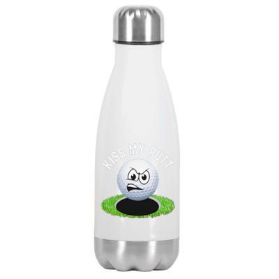 Kiss My Putt Funny Golf Ball Sarcastic Golfer Golf Stainless Steel Insulated Water Bottle