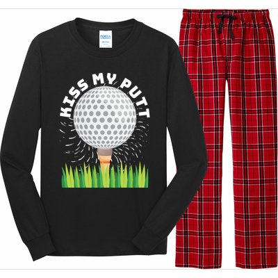 Kiss My Putt For Golfers Funny Gift Long Sleeve Pajama Set