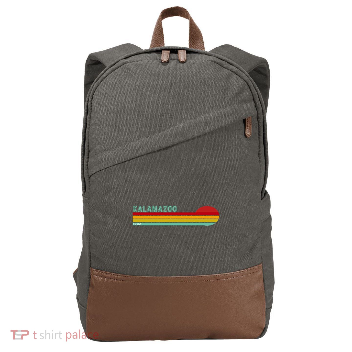 Kalamazoo Michigan Retro Cotton Canvas Backpack