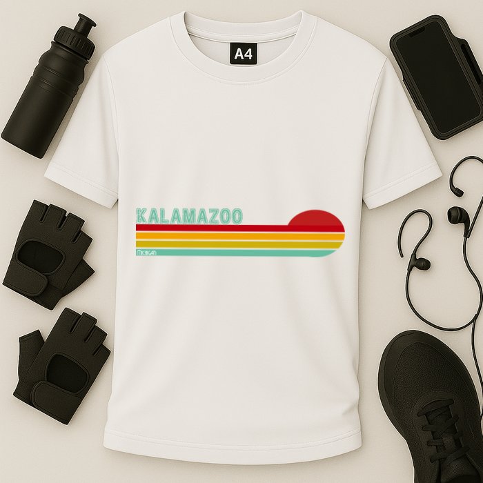 Kalamazoo Michigan Retro Cooling Performance Crew T-Shirt