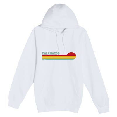 Kalamazoo Michigan Retro Premium Pullover Hoodie