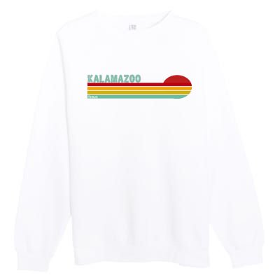 Kalamazoo Michigan Retro Premium Crewneck Sweatshirt