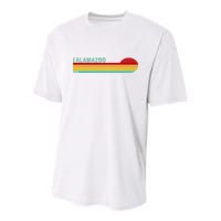 Kalamazoo Michigan Retro Youth Performance Sprint T-Shirt