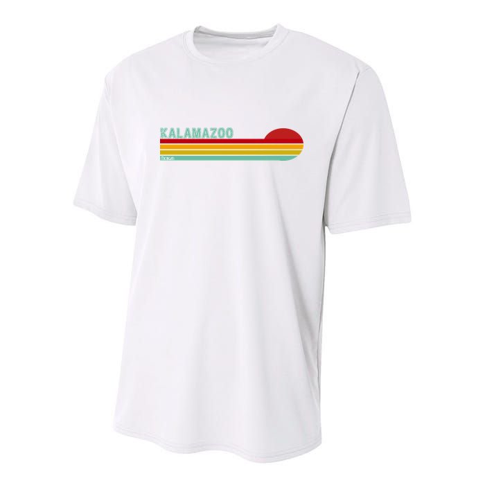 Kalamazoo Michigan Retro Youth Performance Sprint T-Shirt