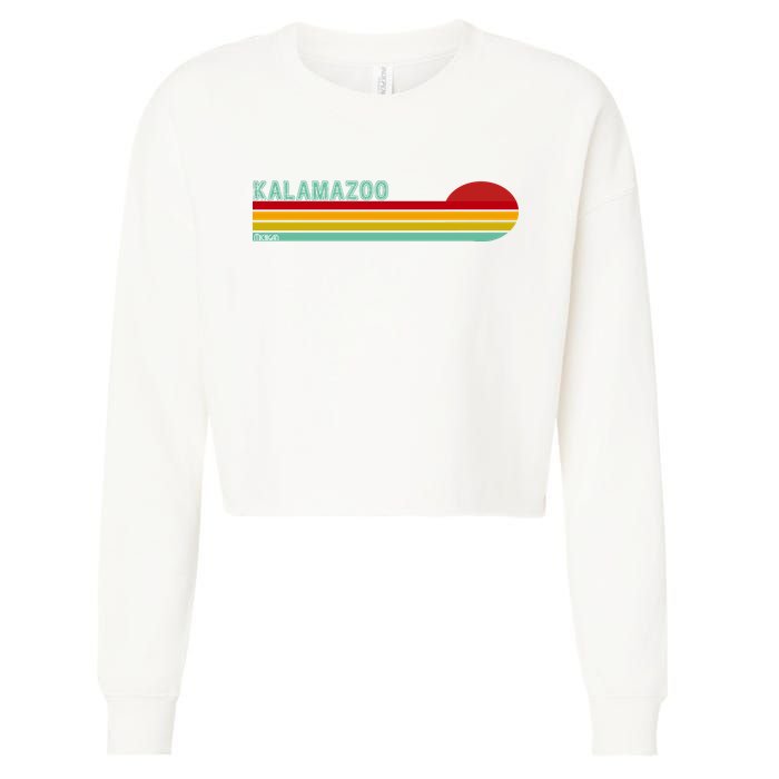 Kalamazoo Michigan Retro Cropped Pullover Crew
